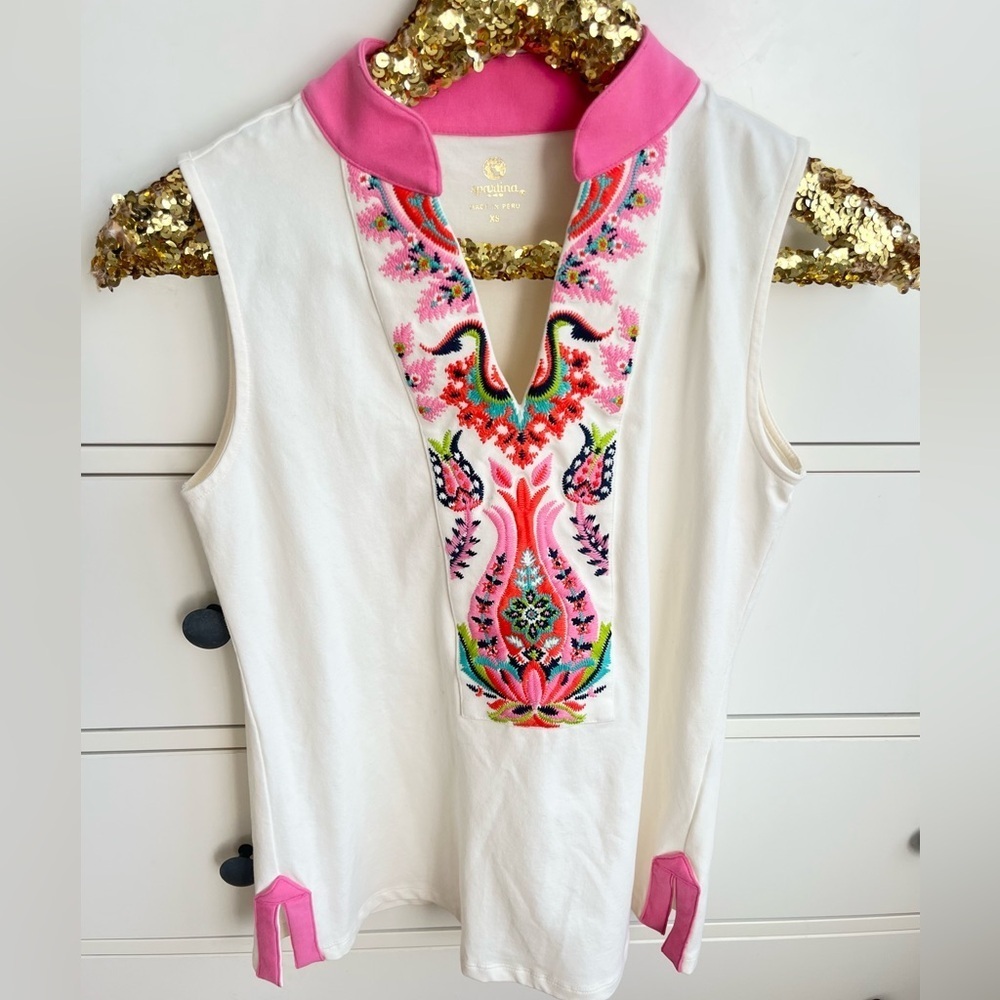 Spartina 449 Women’s Embroidered Tank Top - Picture 2 of 6